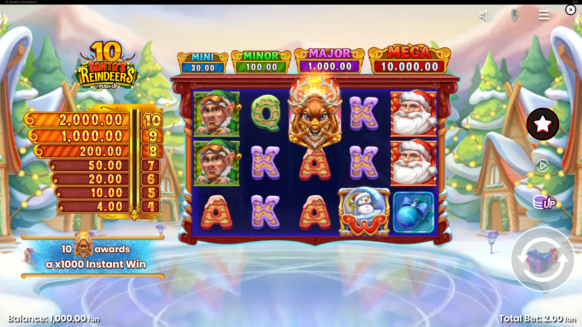 10 Santa's Reindeer Base Game Play